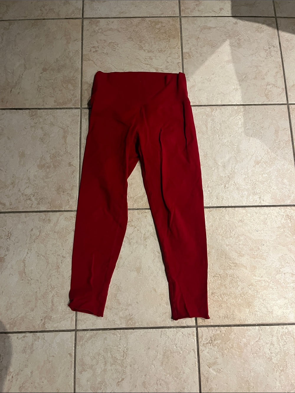 Aritzia Red High-Waist Stretch Leggings